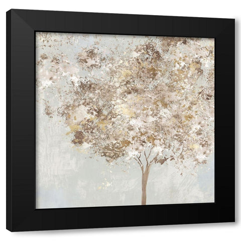 Golden Shimmering Tree  Black Modern Wood Framed Art Print with Double Matting by Pearce, Allison