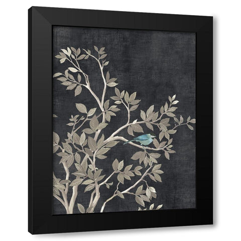 Blue Parakeet Tree I  Black Modern Wood Framed Art Print with Double Matting by Pearce, Allison