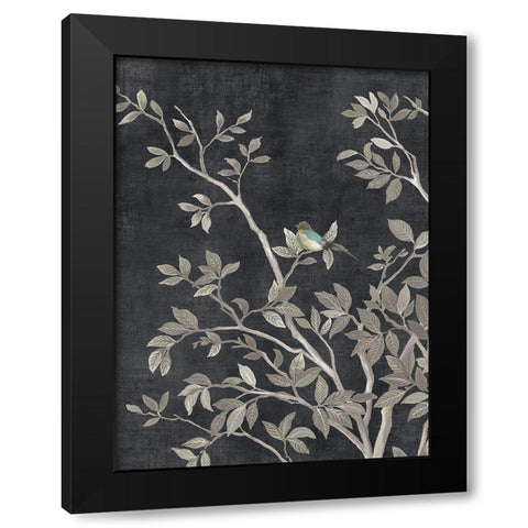 Blue Parakeet Tree II  Black Modern Wood Framed Art Print with Double Matting by Pearce, Allison