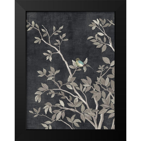 Blue Parakeet Tree II  Black Modern Wood Framed Art Print by Pearce, Allison