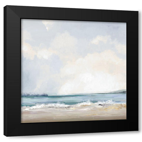 Sunny Beach Black Modern Wood Framed Art Print with Double Matting by Pearce, Allison