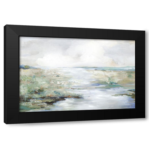 Green Beach Black Modern Wood Framed Art Print with Double Matting by Pearce, Allison
