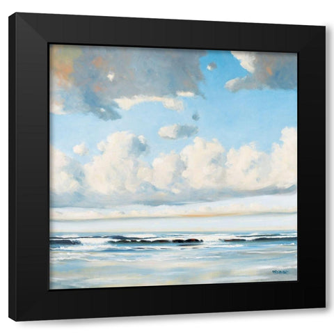 The Breakers Black Modern Wood Framed Art Print with Double Matting by Molenaar, Pieter