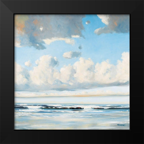 The Breakers Black Modern Wood Framed Art Print by Molenaar, Pieter
