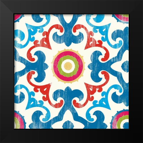 Suzani III Black Modern Wood Framed Art Print by PI Galerie