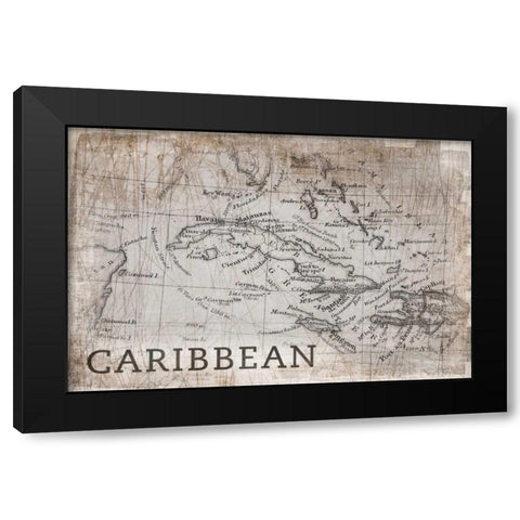 New England Map White Black Modern Wood Framed Art Print by PI Galerie
