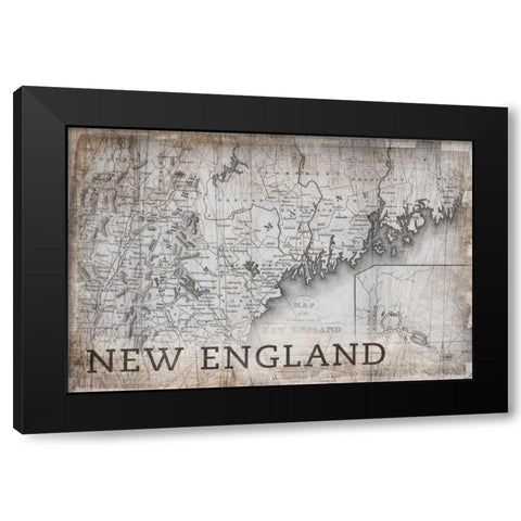 Bordeaux Map White Black Modern Wood Framed Art Print with Double Matting by PI Galerie