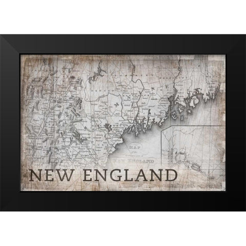 Bordeaux Map White Black Modern Wood Framed Art Print by PI Galerie