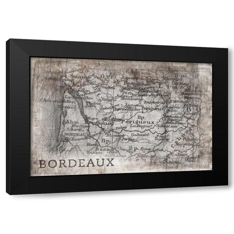Tuscany Map White Black Modern Wood Framed Art Print by PI Galerie