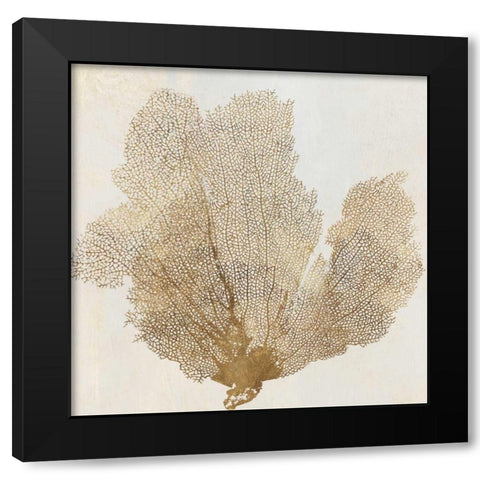 Gold Coral II Black Modern Wood Framed Art Print with Double Matting by PI Galerie