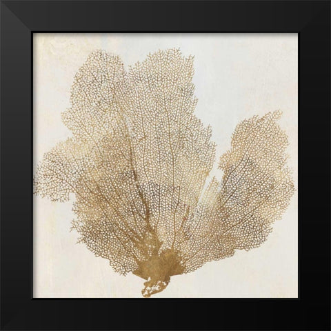 Gold Coral II Black Modern Wood Framed Art Print by PI Galerie
