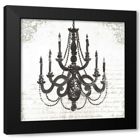 Black Chandelier I Black Modern Wood Framed Art Print with Double Matting by PI Galerie