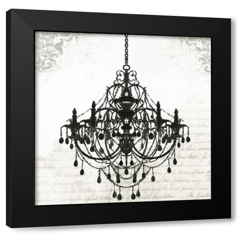 Black Chandelier II Black Modern Wood Framed Art Print by PI Galerie