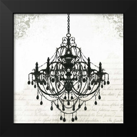 Black Chandelier II Black Modern Wood Framed Art Print by PI Galerie