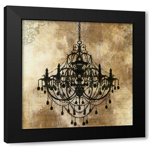 Chandelier Gold I Black Modern Wood Framed Art Print by PI Galerie