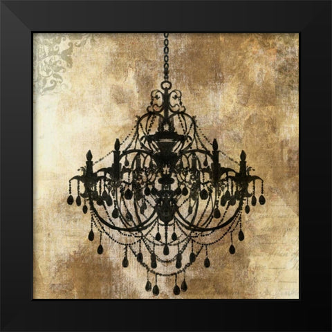 Chandelier Gold I Black Modern Wood Framed Art Print by PI Galerie