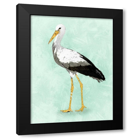 Seashore Bird II Black Modern Wood Framed Art Print by PI Galerie