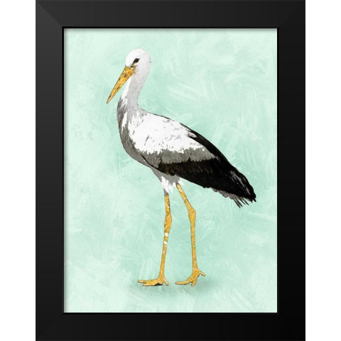 Seashore Bird II Black Modern Wood Framed Art Print by PI Galerie
