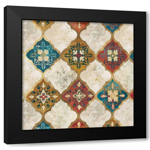 Moroccan Spice Tiles I Black Modern Wood Framed Art Print by PI Studio