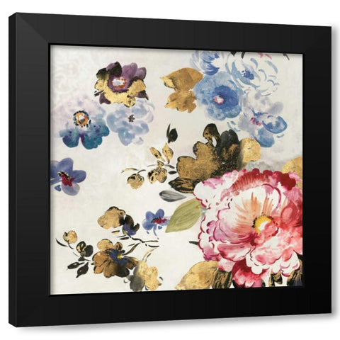 French Flower II Black Modern Wood Framed Art Print with Double Matting by PI Studio