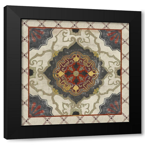 Mosaic I Black Modern Wood Framed Art Print with Double Matting by PI Studio