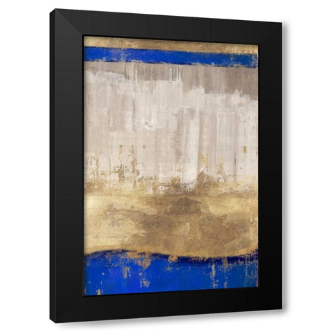 Indigo Abstract I Black Modern Wood Framed Art Print with Double Matting by PI Galerie