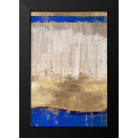 Indigo Abstract I Black Modern Wood Framed Art Print by PI Galerie