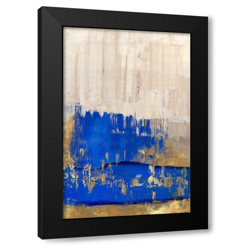 Indigo Abstract II Black Modern Wood Framed Art Print by PI Galerie