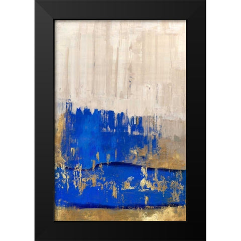Indigo Abstract II Black Modern Wood Framed Art Print by PI Galerie