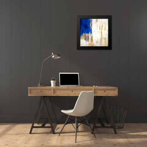 Indigo Abstract III Black Modern Wood Framed Art Print by PI Galerie