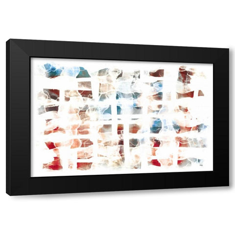 Abstract Checkers  Black Modern Wood Framed Art Print with Double Matting by PI Galerie