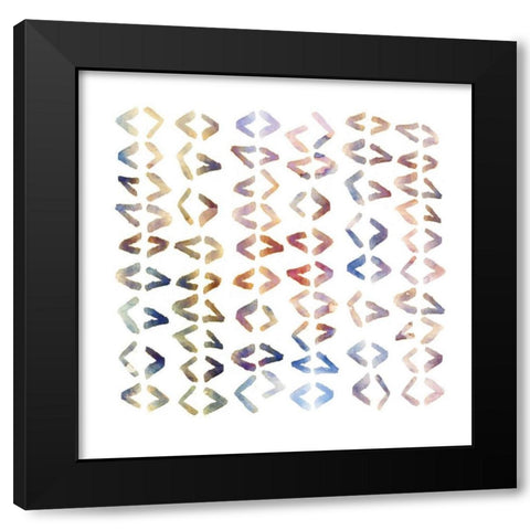 Chevron Crazy Black Modern Wood Framed Art Print with Double Matting by PI Galerie