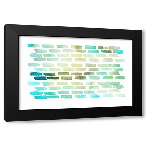 Bricks Black Modern Wood Framed Art Print by PI Galerie