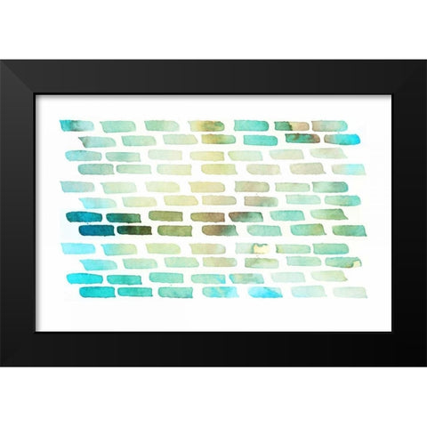 Bricks Black Modern Wood Framed Art Print by PI Galerie