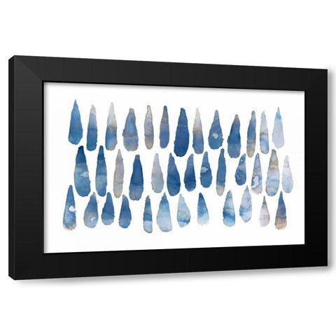 Drops Black Modern Wood Framed Art Print by PI Galerie