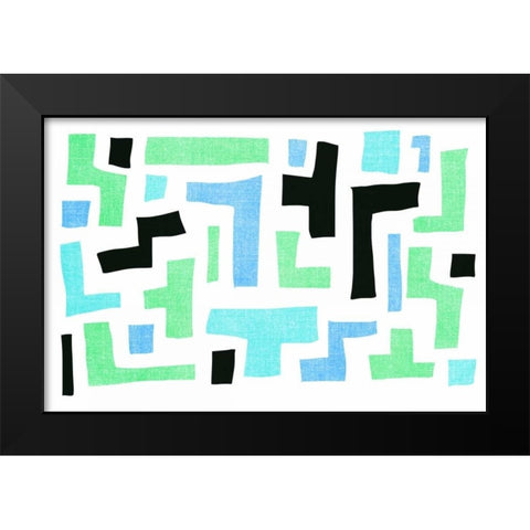 Geo I Black Modern Wood Framed Art Print by PI Galerie