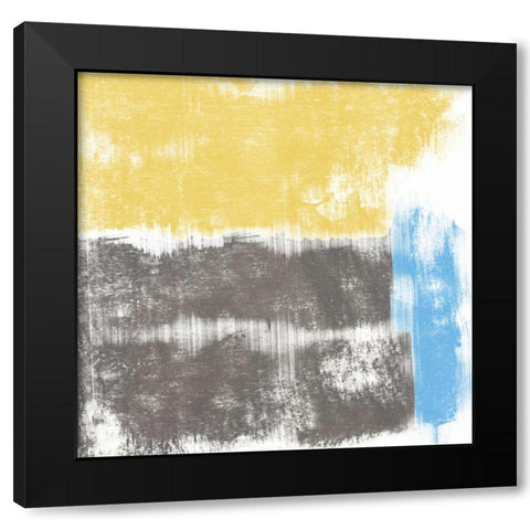 Yellow Geo Black Modern Wood Framed Art Print by PI Galerie