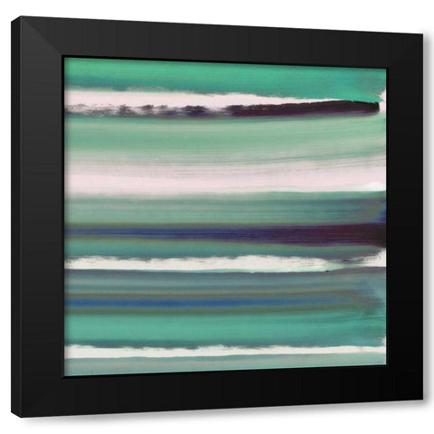 Color Streak Black Modern Wood Framed Art Print by PI Galerie