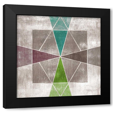 Grey Geo I Black Modern Wood Framed Art Print by PI Galerie