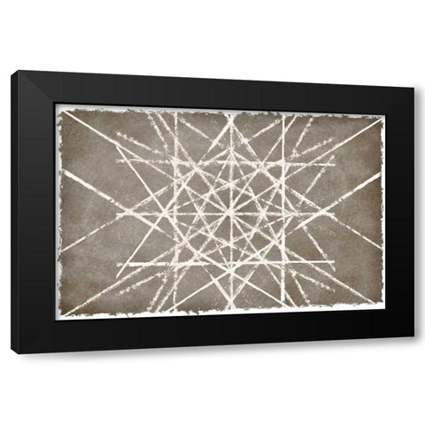 Grey Geo II Black Modern Wood Framed Art Print with Double Matting by PI Studio