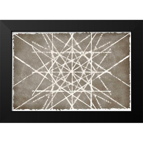 Grey Geo II Black Modern Wood Framed Art Print by PI Studio