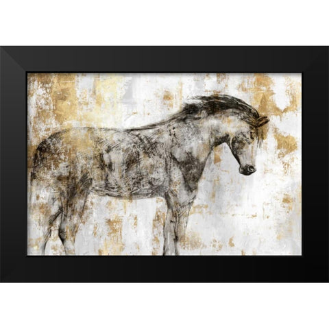 Equestrian Gold I Black Modern Wood Framed Art Print by PI Galerie