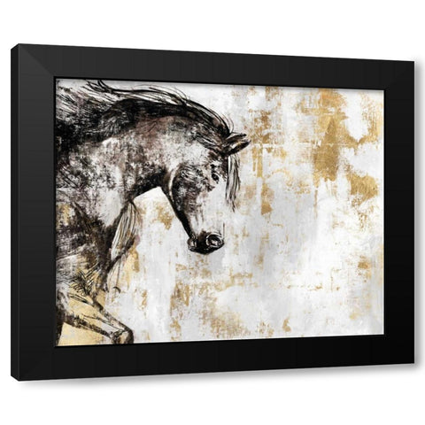 Equestrian Gold III Black Modern Wood Framed Art Print by PI Galerie