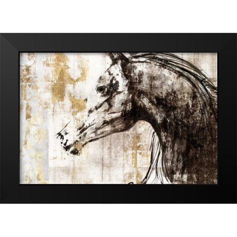 Equestrian Gold IV Black Modern Wood Framed Art Print by PI Galerie