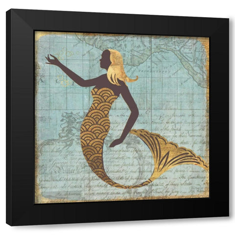 Nautical Beauty Black Modern Wood Framed Art Print with Double Matting by PI Galerie