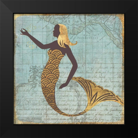 Nautical Beauty Black Modern Wood Framed Art Print by PI Galerie