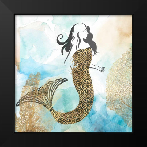 Mermaid I Black Modern Wood Framed Art Print by PI Galerie