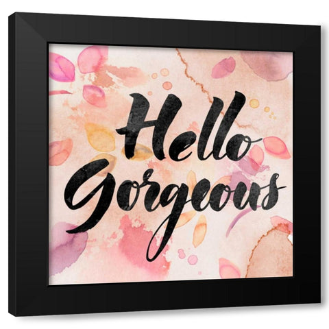 Hello Gorgeous Black Modern Wood Framed Art Print with Double Matting by PI Galerie