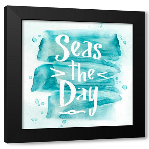 Seas the Day Black Modern Wood Framed Art Print by PI Galerie
