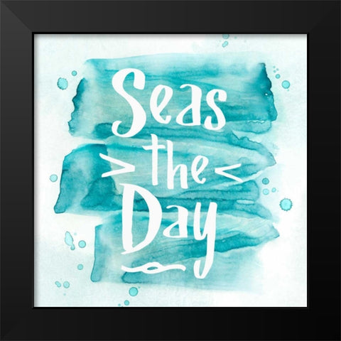 Seas the Day Black Modern Wood Framed Art Print by PI Galerie